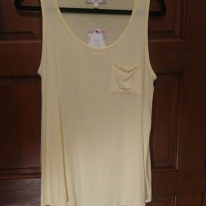 Light Yellow tank Top with Pocket XL